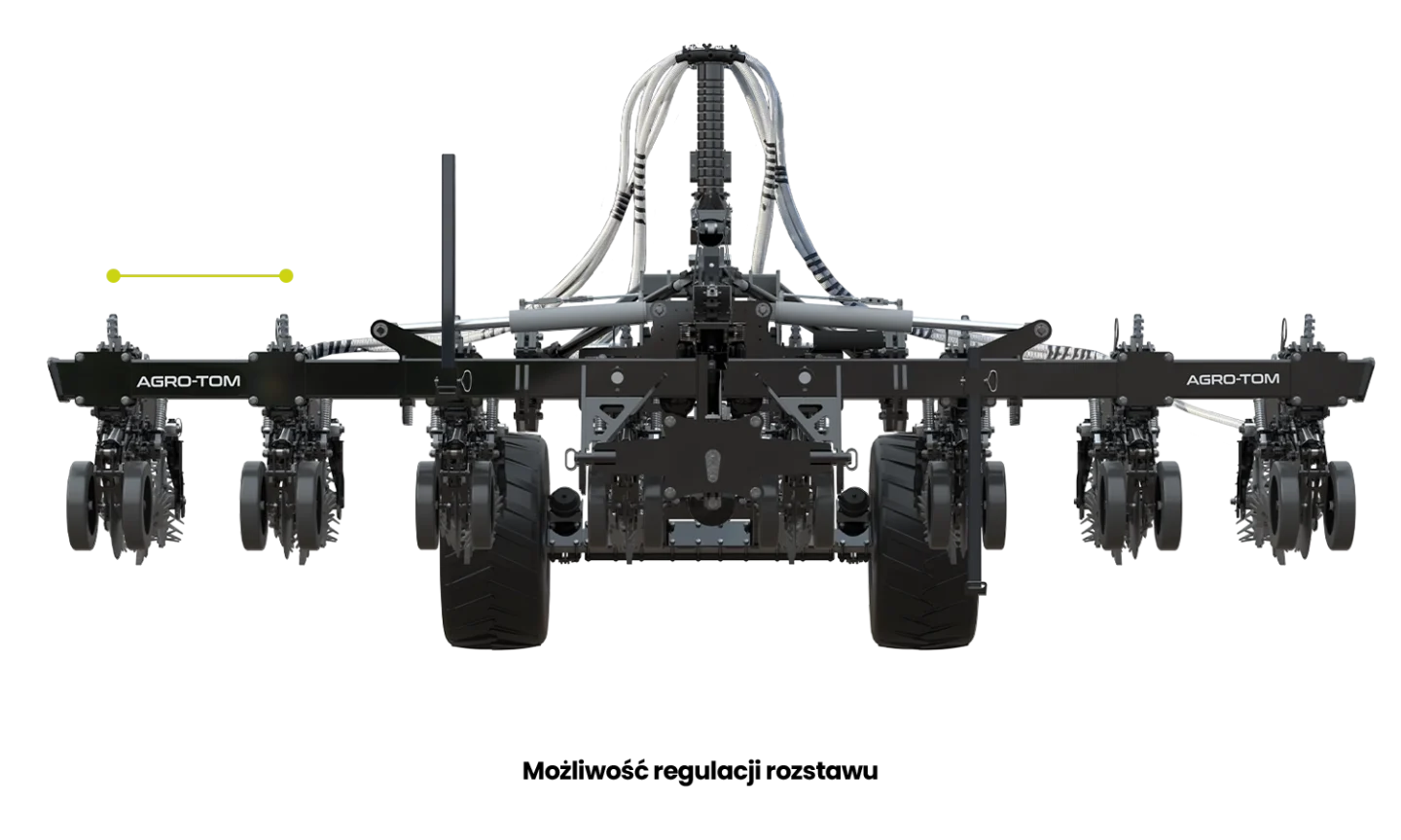 Możliwość regulacji rozstawu Uprawa pasowa Agro-Tom