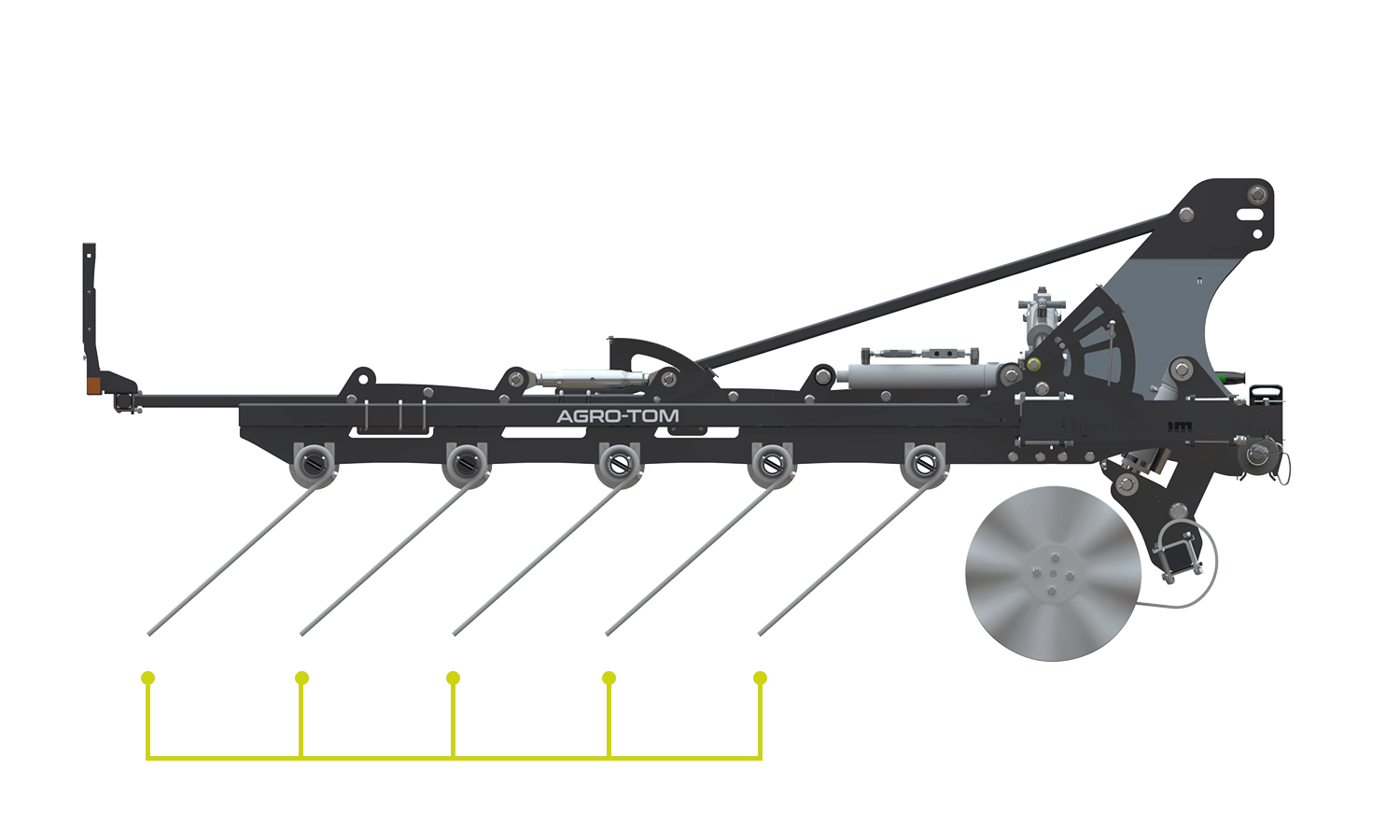 Brona mulczowa BM bok 5 rzędów palców sprężystych